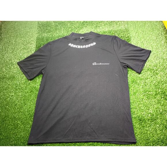 & Other Stories Other - Stylish Black Short-Sleeve Tee with Gothic Collar Print